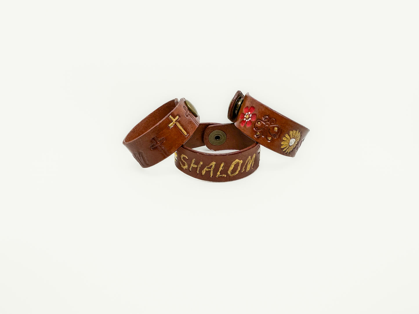 Hand‑Decorated Leather Cuff – Artisan‑Made, One‑of‑a‑Kind Designs – Made In Wichita