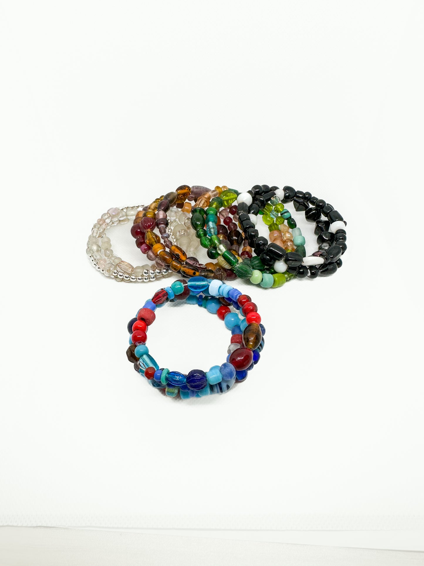 Hand‑Beaded Coil‑Wrap Bracelet – One‑of‑a‑Kind, Adjustable, No‑Clasp Design - Made In Wichita